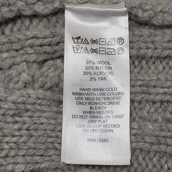 Rachel Zoe Chunky Cable Knit Wool Yak Blend Open Front Cardigan Sweater Sz Med - Picture 12 of 12